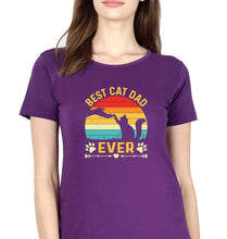 Load image into Gallery viewer, Cat Dad T-Shirt for Women-Purple-Ektarfa.online
