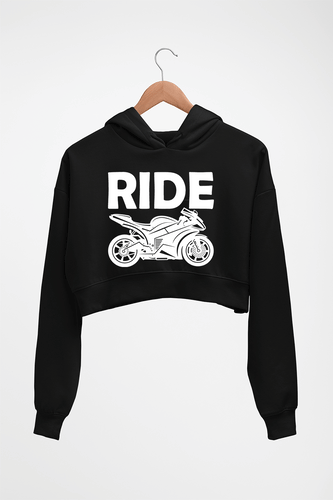Ride Superbike Crop HOODIE FOR WOMEN-Black-Ektarfa.online