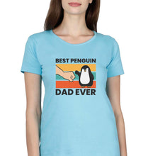 Load image into Gallery viewer, Penguin Dad T-Shirt for Women-Light Blue-Ektarfa.online
