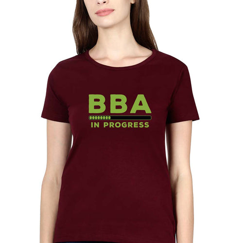 BBA T-Shirt for Women-Maroon-Ektarfa.online