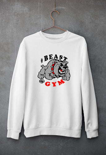 Beast Gym Unisex Sweatshirt for Men/Women-White-Ektarfa.online
