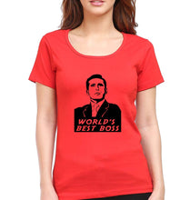 Load image into Gallery viewer, Michael Scott Best Boss T-Shirt for Women-Red-Ektarfa.online
