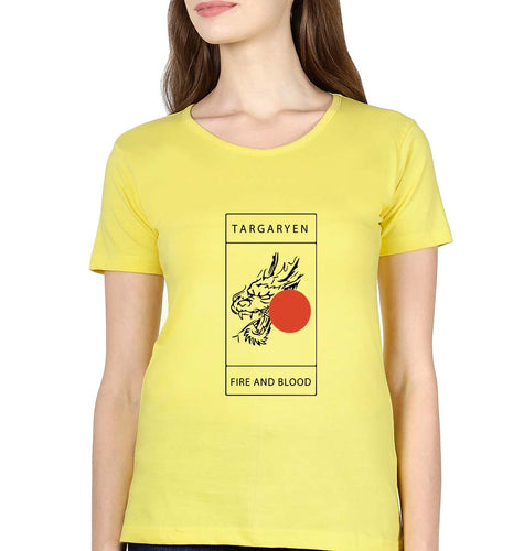 House Targaryen (GOT) T-Shirt for Women-Yellow-Ektarfa.online