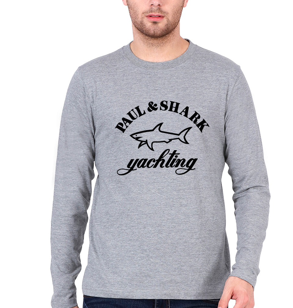 Paul & Shark Full Sleeves T-Shirt for Men-Grey Melange-Ektarfa.online