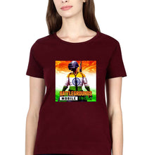 Load image into Gallery viewer, Battlegrounds Mobile India (BGMI) T-Shirt for Women-Maroon-Ektarfa.online
