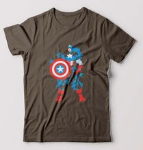 Load image into Gallery viewer, Captain America Superhero T-Shirt for Men-Olive Green-Ektarfa.online
