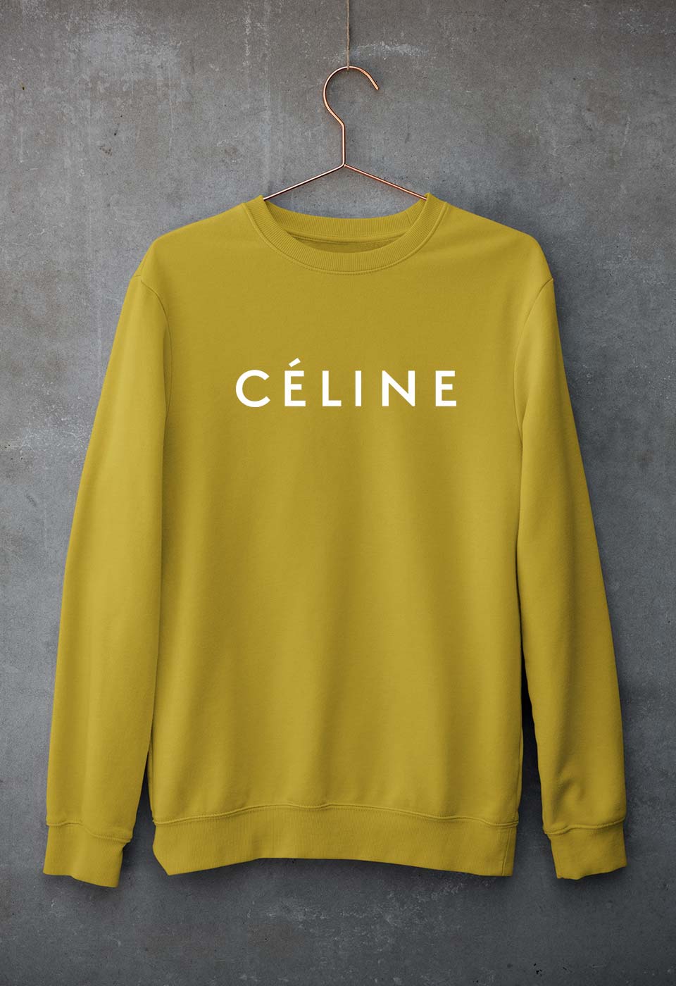 Celine Unisex Sweatshirt for Men/Women-Mustard Yellow-Ektarfa.online