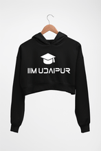Load image into Gallery viewer, IIM Udaipur Crop HOODIE FOR WOMEN-Black-Ektarfa.online
