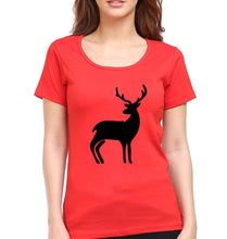Load image into Gallery viewer, Deer T-Shirt for Women-Red-Ektarfa.online

