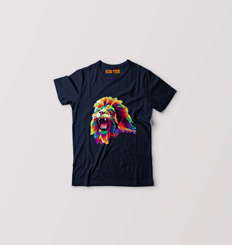 Lion T-Shirt for Boy/Girl-0-1 Year(20 Inches)-Navy Blue-Ektarfa.online