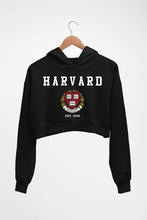Load image into Gallery viewer, Harvard Crop HOODIE FOR WOMEN-Black-Ektarfa.online
