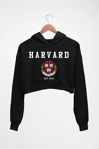 Harvard Crop HOODIE FOR WOMEN-Black-Ektarfa.online