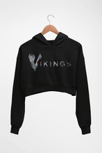 Load image into Gallery viewer, Vikings Crop HOODIE FOR WOMEN-Black-Ektarfa.online
