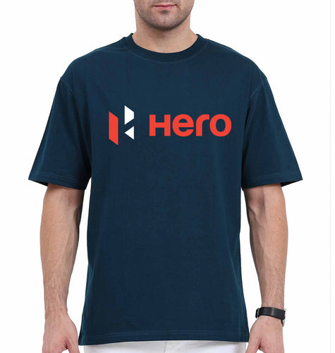 Hero MotoCorp Oversized T-Shirt for Men-Petrol Blue-Ektarfa.online