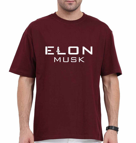 Elon Musk Oversized T-Shirt for Men-Maroon-Ektarfa.online