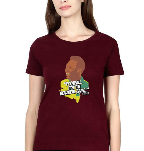 Pele T-Shirt for Women-Maroon-Ektarfa.online