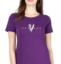 Load image into Gallery viewer, Vikings T-Shirt for Women-Purple-Ektarfa.online
