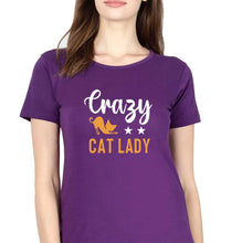 Load image into Gallery viewer, Cat Lady T-Shirt for Women-Purple-Ektarfa.online
