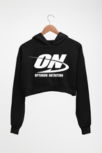 Load image into Gallery viewer, optimum nutrition (ON) Crop HOODIE FOR WOMEN-Black-Ektarfa.online
