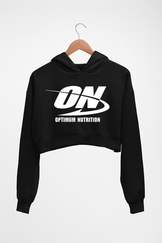 optimum nutrition (ON) Crop HOODIE FOR WOMEN-Black-Ektarfa.online