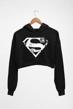 Load image into Gallery viewer, Superman Superhero Crop HOODIE FOR WOMEN-Black-Ektarfa.online
