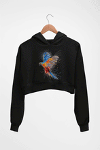 Load image into Gallery viewer, Parrot Crop HOODIE FOR WOMEN-Black-Ektarfa.online
