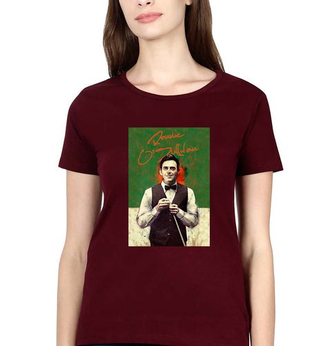 Ronnie O'Sullivan Snooker T-Shirt for Women-Maroon-Ektarfa.online