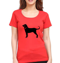 Load image into Gallery viewer, Black Dog T-Shirt for Women-Red-Ektarfa.online
