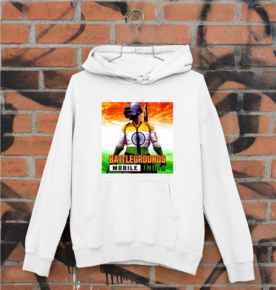Battlegrounds Mobile India (BGMI) Unisex Hoodie for Men/Women-White-Ektarfa.online