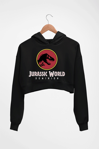 Jurassic World Crop HOODIE FOR WOMEN-Black-Ektarfa.online