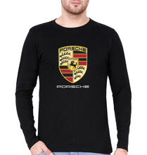 Load image into Gallery viewer, Porsche Logo Full Sleeves T-Shirt for Men-Black-Ektarfa.online
