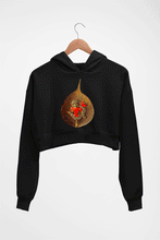 Load image into Gallery viewer, Ganpati Crop HOODIE FOR WOMEN-Black-Ektarfa.online
