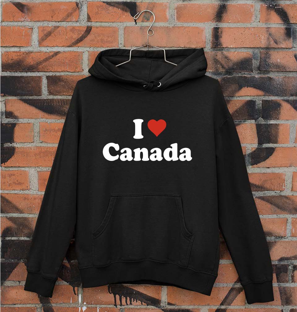 I Love Canada Unisex Hoodie for Men/Women-Black-Ektarfa.online