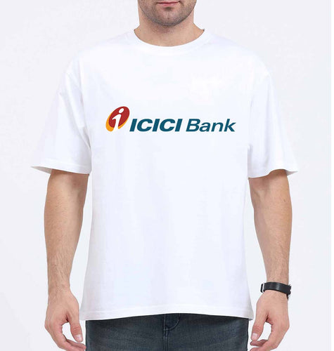 ICICI Bank Oversized T-Shirt for Men-White-Ektarfa.online
