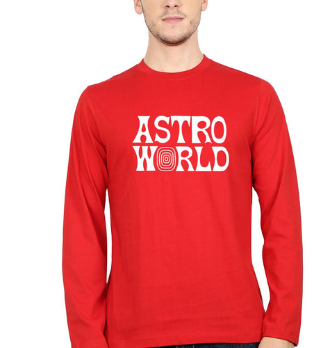 Astroworld Travis Scott Full Sleeves T-Shirt for Men-Red-Ektarfa.online