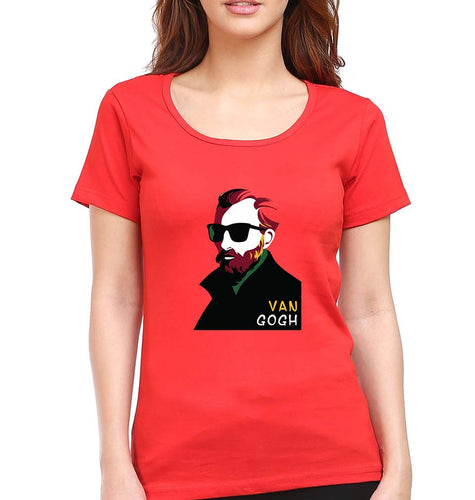 Vincent van Gogh T-Shirt for Women-Red-Ektarfa.online