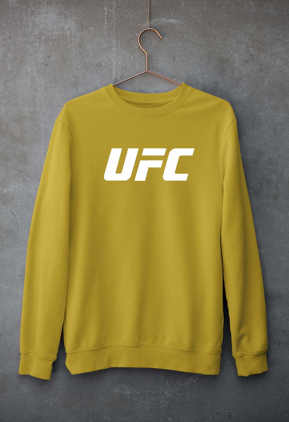 UFC Unisex Sweatshirt for Men/Women-Mustard Yellow-Ektarfa.online