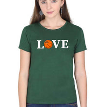 Load image into Gallery viewer, NBA Basketball Love T-Shirt for Women-Dark Green-Ektarfa.online
