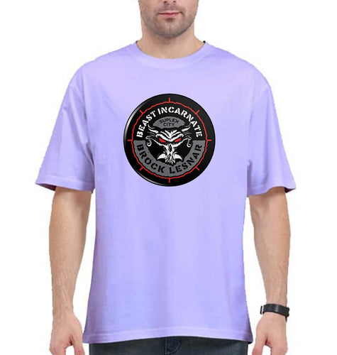 Brock Lesnar (WWE) Oversized T-Shirt for Men-Lavender-Ektarfa.online