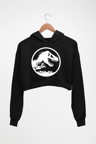 Jurassic World Crop HOODIE FOR WOMEN-Black-Ektarfa.online