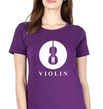 Load image into Gallery viewer, Violin T-Shirt for Women-Purple-Ektarfa.online
