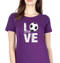 Load image into Gallery viewer, Love Football T-Shirt for Women-Purple-Ektarfa.online
