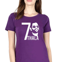 Load image into Gallery viewer, MS Dhoni 07 Thala T-Shirt for Women-Purple-Ektarfa.online
