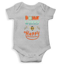 Load image into Gallery viewer, Donut Worry Be Happy Kids Romper For Baby Boy/Girl-0-5 Months(18 Inches)-Grey-Ektarfa.online
