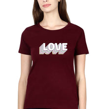 Load image into Gallery viewer, Love T-Shirt for Women-Maroon-Ektarfa.online
