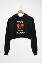 Load image into Gallery viewer, Cool Like My Maamu Crop HOODIE FOR WOMEN-Black-Ektarfa.online
