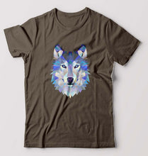 Load image into Gallery viewer, Wolf T-Shirt for Men-Olive Green-Ektarfa.online
