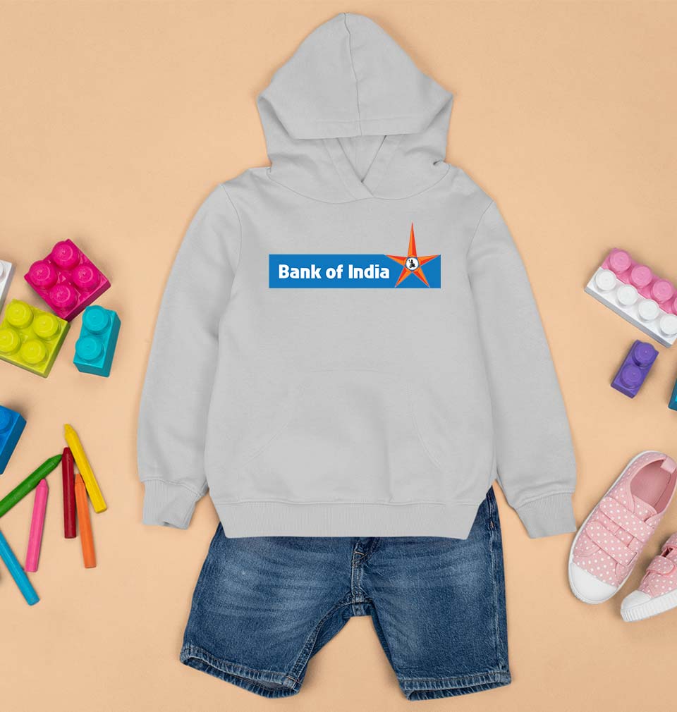 Bank of India Kids Hoodie for Boy/Girl-Grey-Ektarfa.online