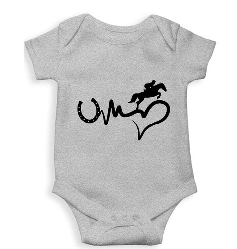 Horse Riding Kids Romper For Baby Boy/Girl-0-5 Months(18 Inches)-Grey-Ektarfa.online