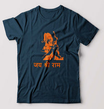 Load image into Gallery viewer, Jai Shree Ram T-Shirt for Men-Petrol Blue-Ektarfa.online
